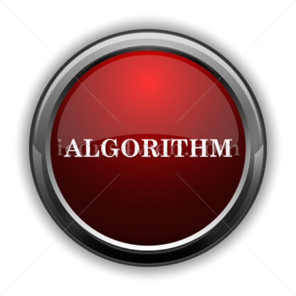 Algorithm icon. Red glossy web icon with shadow - Website icons