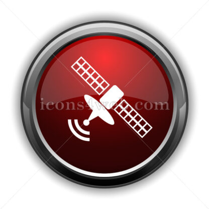 Antenna icon. Red glossy web icon with shadow - Icons for website