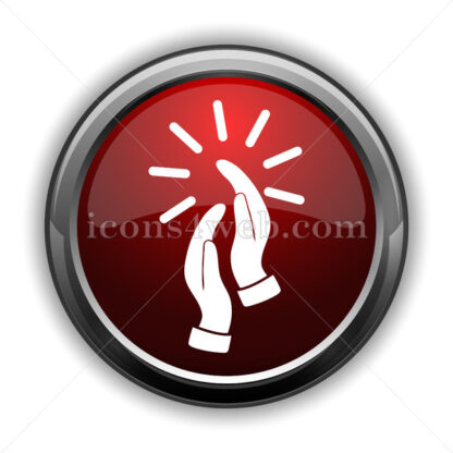 Applause icon. Red glossy web icon with shadow - Website icons