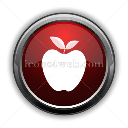 Apple icon. Red glossy web icon with shadow - Website icons