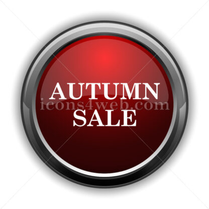 Autumn sale icon. Red glossy web icon with shadow - Icons for website