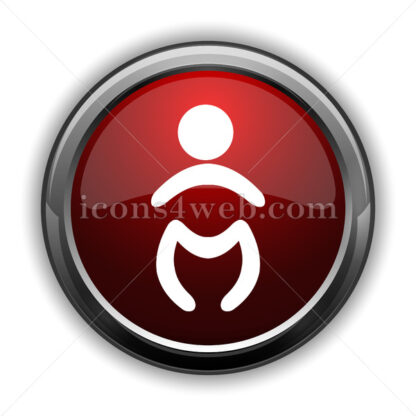 Baby icon. Red glossy web icon with shadow - Website icons