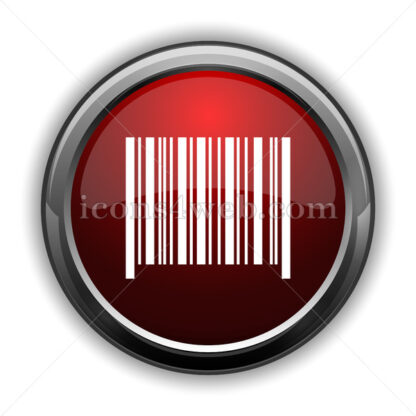 Barcode icon. Red glossy web icon with shadow - Icons for website
