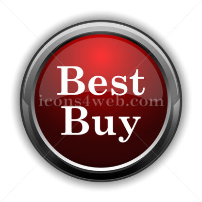 Best buy icon. Red glossy web icon with shadow - Icons for website