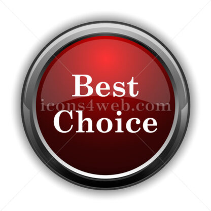 Best choice icon. Red glossy web icon with shadow - Icons for website