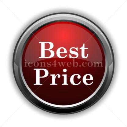 Best price icon. Red glossy web icon with shadow - Icons for website