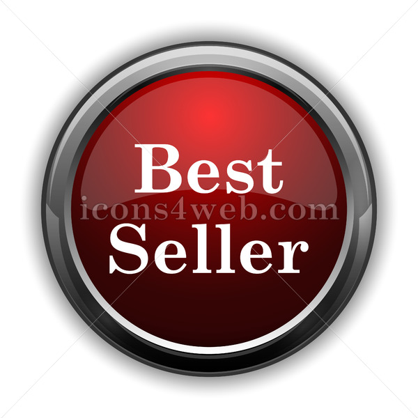 Best seller icon. Red glossy web icon with shadow