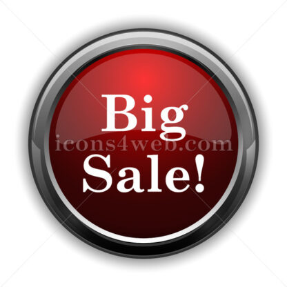 Big sale icon. Red glossy web icon with shadow - Icons for website