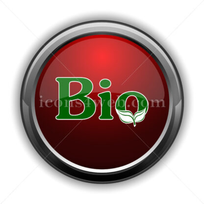 Bio icon. Red glossy web icon with shadow - Icons for website