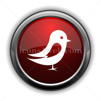 Bird icon. Red glossy web icon with shadow - Icons for website