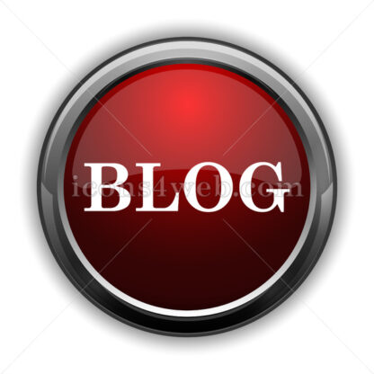 Blog text icon. Red glossy web icon with shadow - Icons for website