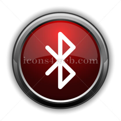 Bluetooth icon. Red glossy web icon with shadow - Icons for website