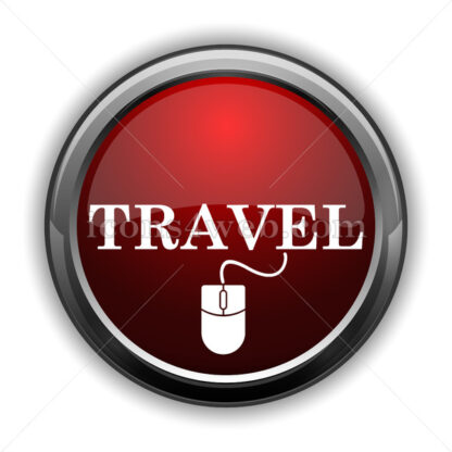 Book online travel icon. Red glossy web icon with shadow - Website icons