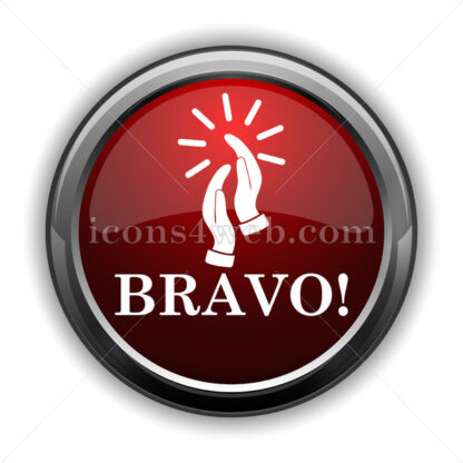 Bravo icon. Red glossy web icon with shadow - Website icons