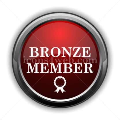 Bronze member icon. Red glossy web icon with shadow - Website icons