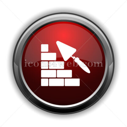 Building wall icon. Red glossy web icon with shadow - Website icons