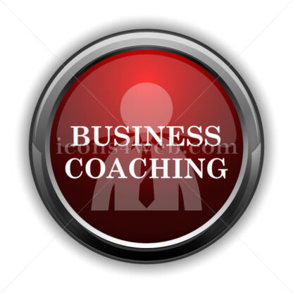Business coaching icon. Red glossy web icon with shadow - Website icons