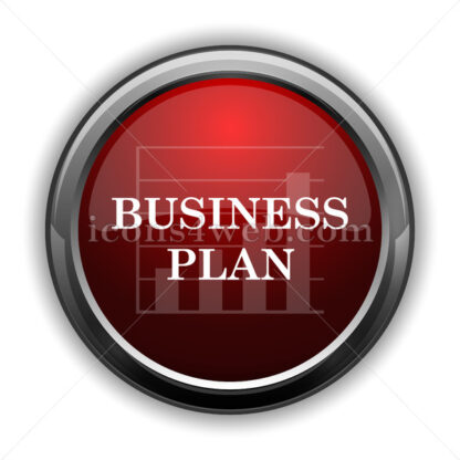Business plan icon. Red glossy web icon with shadow - Icons for website