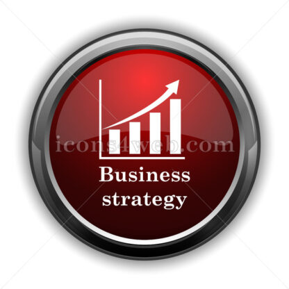 Business strategy icon. Red glossy web icon with shadow - Icons for website