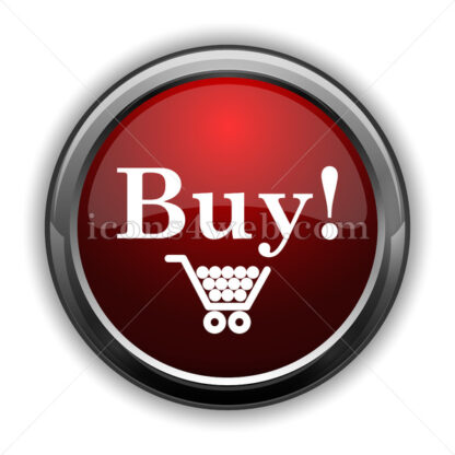 Buy icon. Red glossy web icon with shadow - Icons for website