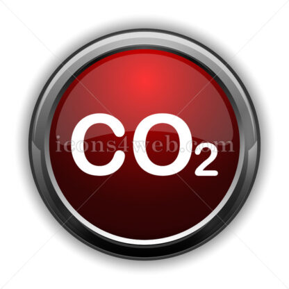 CO2 icon. Red glossy web icon with shadow - Icons for website