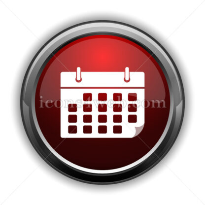 Calendar icon. Red glossy web icon with shadow - Icons for website