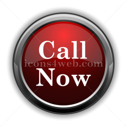 Call now icon. Red glossy web icon with shadow - Icons for website