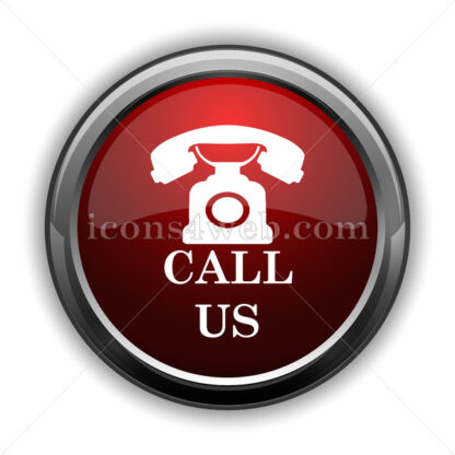 Call us icon. Red glossy web icon with shadow - Icons for website