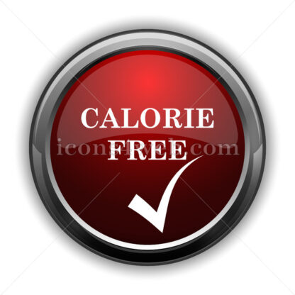 Calorie free icon. Red glossy web icon with shadow - Icons for website
