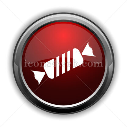 Candy icon. Red glossy web icon with shadow - Website icons