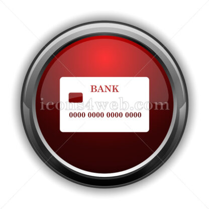 Card icon. Red glossy web icon with shadow - Icons for website