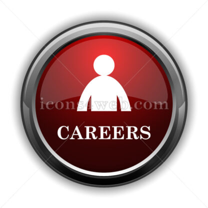 Careers icon. Red glossy web icon with shadow - Icons for website