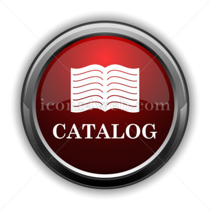 Catalog icon. Red glossy web icon with shadow - Icons for website