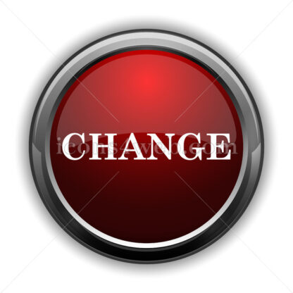 Change icon. Red glossy web icon with shadow - Icons for website