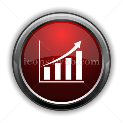 Chart icon. Red glossy web icon with shadow - Icons for website
