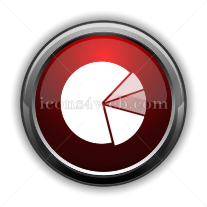 Chart pie icon. Red glossy web icon with shadow - Icons for website