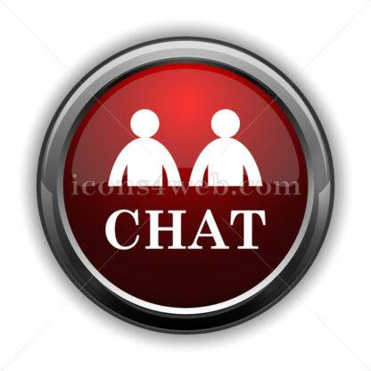 Chat icon. Red glossy web icon with shadow - Icons for website
