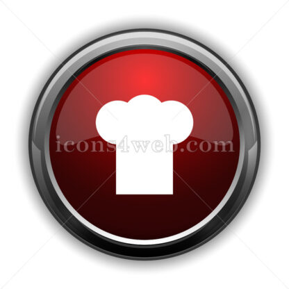 Chef icon. Red glossy web icon with shadow - Icons for website