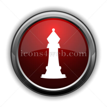 Chess icon. Red glossy web icon with shadow - Icons for website