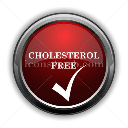 Cholesterol free icon. Red glossy web icon with shadow - Icons for website