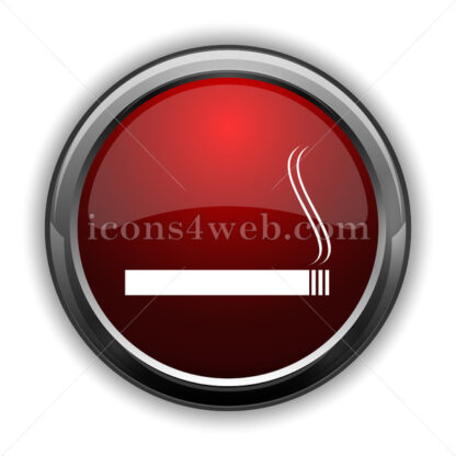 Cigarette icon. Red glossy web icon with shadow - Icons for website