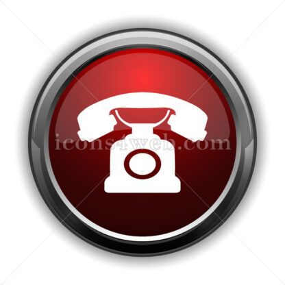 Classic phone icon. Red glossy web icon with shadow - Icons for website