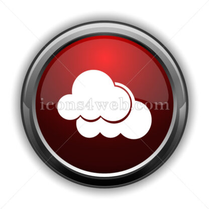 Clouds icon. Red glossy web icon with shadow - Icons for website