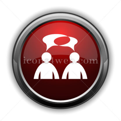 Comments – men with bubbles icon. Red glossy web icon - Website icons