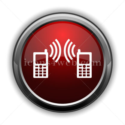 Communication icon. Red glossy web icon with shadow - Icons for website