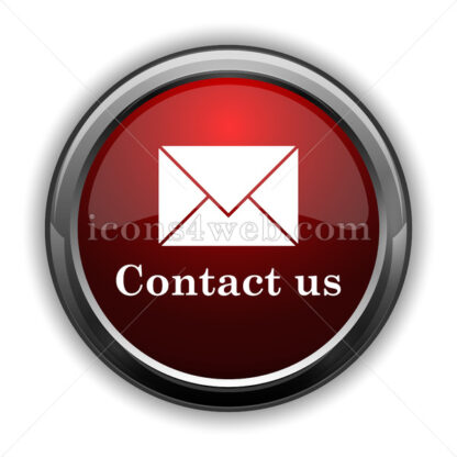 Contact us icon. Red glossy web icon with shadow - Icons for website