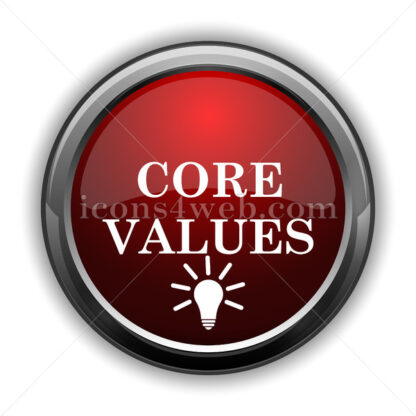 Core values icon. Red glossy web icon with shadow - Website icons
