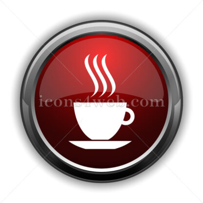Cup icon. Red glossy web icon with shadow - Icons for website