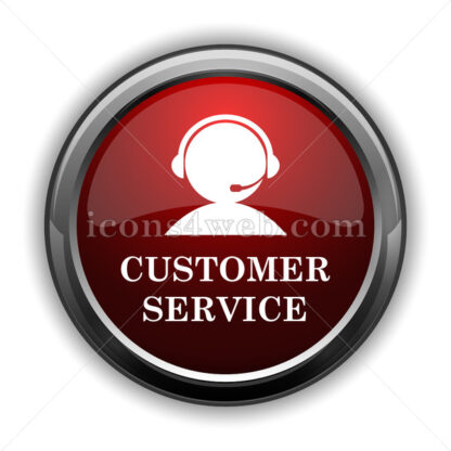 Customer service icon. Red glossy web icon with shadow - Icons for website