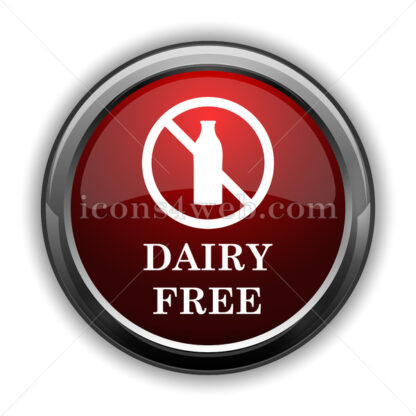 Dairy free icon. Red glossy web icon with shadow - Icons for website